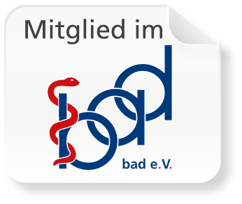 Mitgliedsbanner für Zufrieden-Zuhaus von Bundesverband Ambulante Dienste und Stationäre Einrichtungen (bad) e.V.